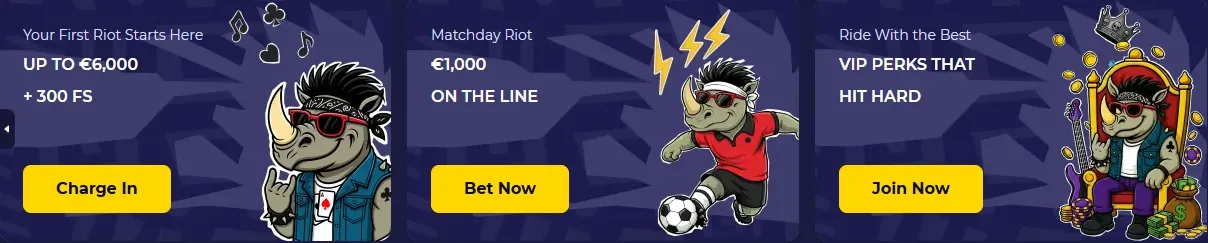 SpinorRhino welkomstpakket 6000 euro en 300 gratis spins
